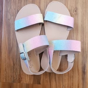 Cynthia Rowley rainbow glitter sandals size 1 kids